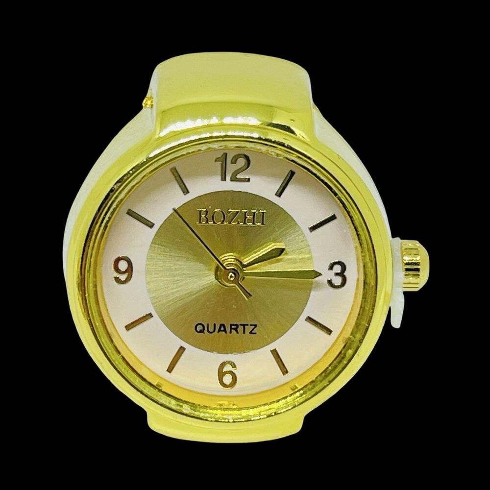 BOZHI Ring Watch Gold Design With Crystals New